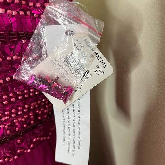 Aidan Mattox Formal Gown 4 Maxi Dress Beaded Prom Special Occasion Strapless New - Picture 11 of 12